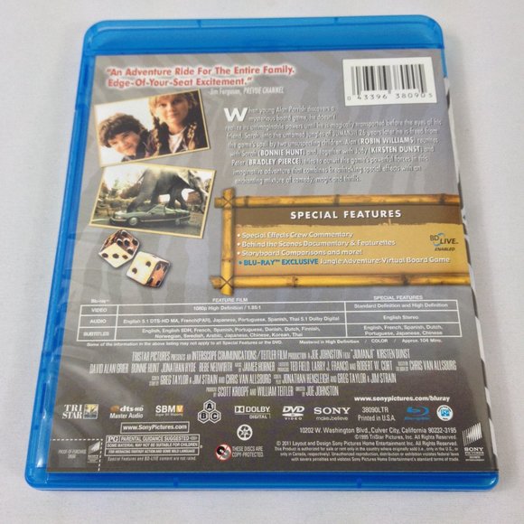 Jumanji - BLU-RAY / DVD Combo Pack - 1995 - Used - Picture 2 of 3